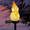 Luces de cadena de muñeco de nieve solar para arroz transfronterizas, luces LED de suelo para Navidad, iluminación de paisaje de muñeco de nieve para jardín exterior