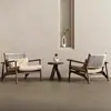 Cadeira de Sofá Individual Retrô Estilo Medieval, Cadeira de Lazer em Madeira Maciça para Sala de Estar, Cadeira Reclinável Individual para Varanda de Pousada, Recepção e Negociação