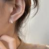 Pendientes de perla con alfiler de plata de ley 925 para mujer, ligeros, de lujo, personalizados, combinables, de alta gama, con hebilla de oreja, pendientes sencillos de moda.
