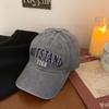 Gorra de béisbol retro americana con letras para circunferencia de cabeza grande, lavada, aspecto antiguo, sombrero de hombre pequeño, gorra con visera para primavera y verano