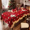 Toalha de Mesa de Natal com um Caminho de Mesa Xadrez Vermelho Festivo para Decoração de Mesa de Jantar e Toalha de Mesa para Festa Temática