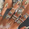 Joyería Popular Transfronteriza Europea y Americana, Anillos Huecos Tallados Personalizados Retro, Anillos Apilables de Múltiples Piezas, Accesorios