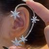 Obviamente el mismo pendiente de gancho de estrella de seis puntas con circonita para copo de nieve, clip de oreja pequeño y fresco, sentido avanzado, sin perforación de oreja, clip para cartílago de la oreja, mujer