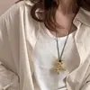 Novo Colar Pena Bronze Zen Chinês Feminino Estilo Étnico Boêmio Camada Dupla Corrente Longa para Suéter Acessórios