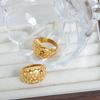 Cross-border design de nicho de alta qualidade Diamond-embedded titânio aço banhado a ouro anel não-desbotamento all-match leve estilo luxo textura joias para as mulheres