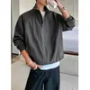 Chamarra bomber retro americana con cuello alto, moda de primavera/otoño para hombre, corte holgado, casual, estilo corto, chamarra de trabajo versátil