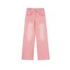 Pantalones vaqueros vintage de pierna recta para mujer, de primavera y otoño, cortos, de cintura alta, holgados y de pierna ancha, 2023