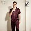 Pijama de Seda Pesada 19mm para Homens Verão Novo 100% Seda de Amoreira Manga Curta Conjunto de Roupa de Casa para Exportação Transfronteiriça