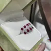 Anel Retrô de Prata Esterlina 925 Novo Rubi Vermelho Sangue de Pombo 3*4mm Moda de Nicho Acessível Popular Anel Elegante