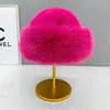 2025 Nuevo Sombrero Mongol de Felpa Otoño e Invierno A prueba de Frío Engrosado Protección para Orejas de Piel Estilo Étnico Versátil Circunferencia de Cabeza Grande Sombrero de Pescador