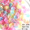Cuentas de Imitación de Flor Acrílica Translúcida Transfronterizas con Agujero Central, Hojas y Pétalos Coloridos Chapados para Pulseras, Pasadores y Accesorios para el Cabello DIY