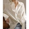 Camisa Blanca Francesa de Alta Gama para Mujer 25 Diseño de Primavera Nicho Chic Camisa de Gasa Top de Tencel