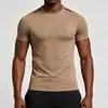 Comercio exterior Europeo y Americano transfronterizo transpirable exterior casual deportes fitness seda de hielo fina secado rápido alta elasticidad manga corta camiseta