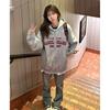 Suéter con Capucha Abrigo para Mujer Sentido del Diseño Ropa con Capucha Sudadera con Capucha Estampada para Dama Minimalista Dulce Fresco Talla Extra