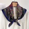 Pañuelo Cuadrado Pequeño Flor de Anacardo Roja para Mujer en Primavera, Otoño e Invierno con Protector de Cuello para Camisa Pañuelo Delgado 70cm