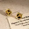 Pendientes cuadrados con estampado de leopardo retro para mujer, de Corea del Sur, elegantes, pequeños y sencillos, ligeros, de lujo, de alta gama, combinables con todo.
