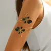 Pulseira Metálica Europeia e Americana Criativa Personalidade Ajustável Braçadeira Retro Ouro Esmalte Vidrado Artesanato Flor Abertura Pulseira