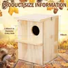 Nido de Pájaro de Madera Impermeable para Exteriores, Casa de Madera Colgante de Madera Maciza para Jardín Exterior, Caja de Cría de Madera Maciza para Pájaros Loro en Balcón de Jardín