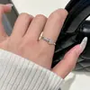 Anel Delicado e Cool de Espinha de Peixe Cravejado de Diamante, Anel de Dedo Indicador de Zircônia de Luxo de Nicho, Fashion e Versátil, Anel Aberto Ajustável Delicado