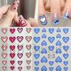 Pegatinas Transfronterizas Nuevas para Arte de Uñas Día de San Valentín Pareja Dulce Amor Rojo y Azul Láser Adhesivo Pegatinas para Uñas