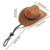 Mini sombrero de vaquero de peluche para gato mascota, sombrero para fiesta de mascotas, sombrero pequeño de fieltro nuevo, estilo vaquero para cachorro