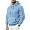 Moletom com capuz e bolso, jacquard dupla face, pelúcia, quente, outono e inverno, europeu e americano, masculino, solto, casual versátil para atividades ao ar livre