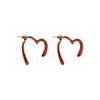 Pendientes de gota de aceite de amor con aguja de plata S925, ambiente de moda exquisito, sentido avanzado, elegante, artístico, elegante, pendientes de celebridad de Internet, marea