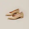 2026 Nuevo Estilo Tacón Grueso Estilo Hada Suave Punta Fina Sin Cordones Suela Suave Versátiles Zapatos de Trabajo para Mujer