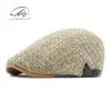 Nuevos Gorros de Punto de Otoño para Mujer, Gorras Artísticas de Pato para Hombre, Gorras Retro Británicas de Visera Adelantada, Boinas Cuadros Casuales, Modernos