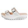Pantuflas frescas para mujer de mediana edad, para uso exterior, nuevas zapatillas de plataforma con tacón de boca de pez, zapatos de verano para madre, pantuflas antideslizantes de cuero genuino, suela gruesa