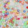 Materiais para Acessório de Cabelo Laço Feito à Mão DIY: Acessórios de Contas Coloridas Meia-Redondas de ABS com Imitação de Pérola de Fundo Plano