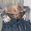 Cinturón Metálico con Hebilla de Mariposa Hueca para Mujer, Cinturón de Cuero Marrón Estilo Retro Americano, Versátil Versión Coreana con Jeans, Moderno