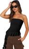 2025 Transfronterizo Trendy Deseo Puro Estilo Chica Caliente Top de Tubo con Volantes y Cinta para Mujer Nicho Adelgazante Verano