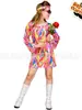Baile à Fantasia fantasia hippie para menina fantasia hippie dos anos sessenta e setenta fantasia para apresentação de palco para menina
