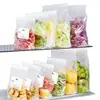 Bolsas herméticas de cierre tipo ziplock de doble cara, de pie, grado alimenticio, seguras para refrigerador y congelador, bolsas herméticas para conservación de frescura para organización de la cocina del hogar