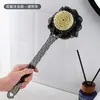 Cepillo de Baño de Cristal de Doble Cara con Mango Largo Cerdas Suaves Flor de Baño Dos en Uno Rascador de Espalda Cepillo de Baño Mango de Cristal Agujero para Colgar Almacenamiento