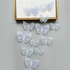 Decoración de mariposa de papel con simulación tridimensional 3D, accesorios de joyería de mariposa hueca tridimensional con textura metálica, pegatinas de pared para el hogar al por mayor