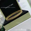 V Oro Versión Alta Van Cleef & Arpels Oro Rosa Fila Única Completa Diamante Trébol de Cuatro Hojas Pulsera Una Fila de Diamantes Súper Brillo Bordes Redondeados Pulsera de Cuentas
