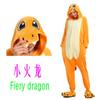 Pijama de franela de dragón de fuego pequeño otoño e invierno pijama de una pieza de animal de dibujos animados versión para el baño lindo femenino masculino pareja venta al por mayor