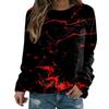 Camiseta de Halloween de manga larga con cuello redondo y personalidad informal con impresión digital 3D para mujer, nueva ropa de comercio exterior transfronterizo de otoño