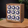 Cargador Giratorio para Relojes Mecánicos, Dispositivo Giratorio Vertical para Relojes, Cargador Eléctrico Silencioso para Relojes, Caja para Relojes para Uso Doméstico con Nueve Ranuras para Relojes