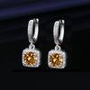 Pendientes de plata de imitación de moissanita de 1 quilate con diseño de princesa, estilo popular, de moda, para mujer.