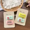 Primavera e Verão Novo Desenho Animado Doce Fofo Almofada Infantil Feito à Mão Bordado Xadrez Botão Grampo de Cabelo Coração de Menina Estilo College