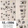 Nuevas pegatinas para decoración de uñas con temática de Halloween, con pequeños fantasmas y telarañas, perfectas para decoración de teléfono DIY y aplicación impermeable.