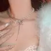 Corrente para Clavícula com Pingente de Pérola e Franja de Strass, Luxo Leve e Elegante, Colar Feminino Moderno e Elegante, Novo Estilo Tendência