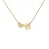 Venta caliente, collar personalizado con carta de amor de acero inoxidable, colgante doble, ambiente sencillo, accesorios de joyería, fábrica al por mayor