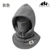 Capuz quente e à prova de vento espessado para outono e inverno, unissex para ciclismo ao ar livre, proteção facial e auricular forrada com fleece, capuz integrado à prova de frio