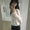 Cardigan Corto Protector Solar de Encaje de Burbujas Plisado Tridimensional Texturizado de Color Sólido Estilo Coreano Nuevo para Mujer