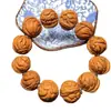 Suministrado directamente por el fabricante: Pulsera de Nogal con Dibujo de Dragón Qinling de un Solo Círculo, Cuentas de Oración Premium de Nogal 'Barriga de Pez Dorado' para Hombres y Mujeres