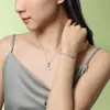 Collar con Hebilla de Seguridad de Jade Blanco Violeta Original para Mujer, Plata Pura, Estilo Artístico, Carácter de Fortuna, Colgante Floral Esmaltado de Nuevo Estilo Chino
